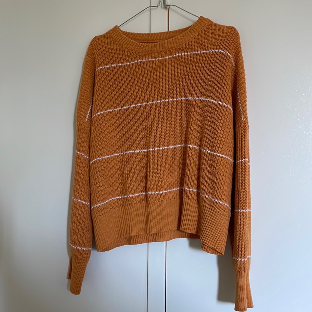 Stripe orange sweater - knitwear